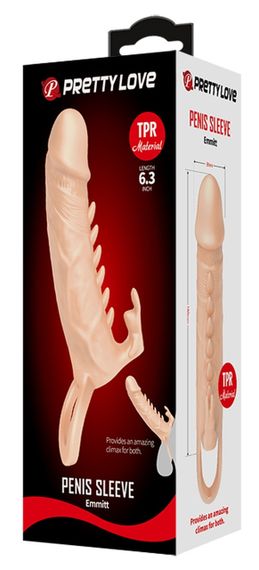 Подовжуюча насадка (подовжує на 4 см) PREETTY LOVE - Penis Sleeve Emmitt, BI-026246 Sex Aura | Зображення 9