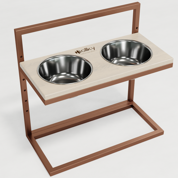 Миски на регулируемой подставке для больших собак Hollky Flex L (2 × 1.8 л) FL-502850-GLWH | Зображення 1