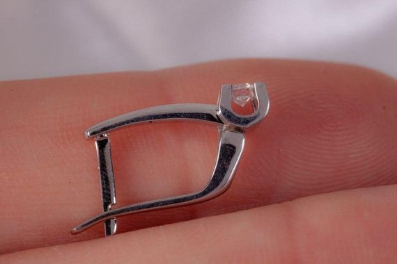 Сережки из белого золота с бриллиантами | Зображення 3