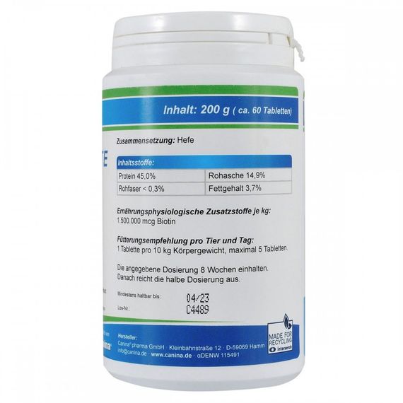 Вітамінний комплекс Canina Biotin Forte Tabletten для собак Біотин інтенсивний курс для шерсті 200 г 60 табл. | Зображення 2