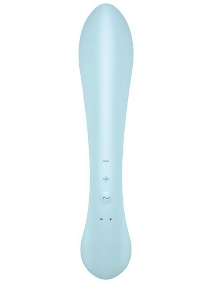 Двосторонній вібратор-кролик Satisfyer Triple Oh Light Blue, 3 мотори, руків’я-масажер | Зображення 2