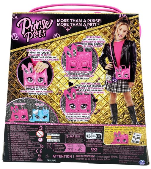 Сумочка Purse Pets зайчик Holly Hops кліпають очі видає звуки та мелодії рожева | Зображення 9