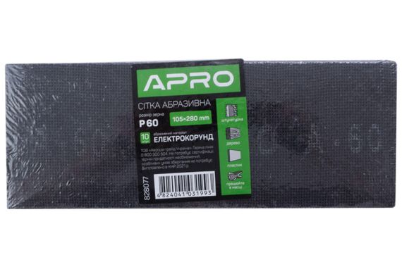 Сетка абразивная Apro - 105 x 280 мм x Р60 (10 шт.) (828077) | Зображення 2
