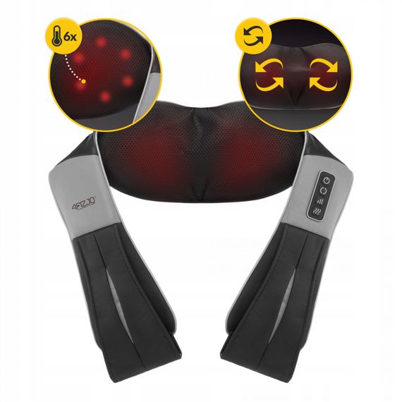 Накидка-масажер 4FIZJO Shiatsu Ultra+ для шиї та спини, акумуляторна 4FJ0611 Black/Grey (P-5907739319098) | Зображення 7