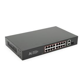 POE коммутатор Merlion 16 POE 10/100+1 Single Fiber Tx 1310nm 20km+2 RJ45