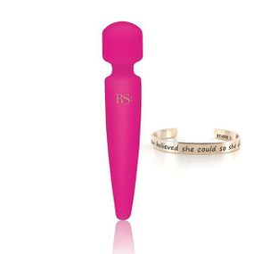Вібромасажер Rianne S: Bella Mini Wand Rose, 10 режимів, медичний силікон, подарункове паковання Sex Aura