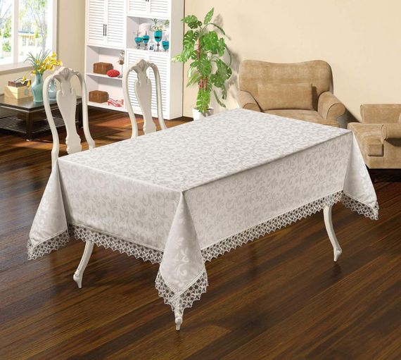 Скатертина Maison Royale 127791 Туреччина 220*160  Поліестер Кремовий