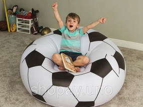 Надувное кресло-пуф Inflatable Sofa / Надувное кресло-мешок 110×110×85 см Черно-белый