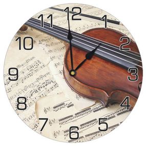 Часы настенные круглые Скрипка 36 см (CHR_P_MUS002)