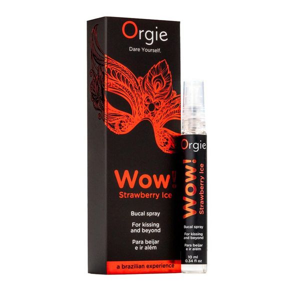 Спрей для орального сексу Orgie – Wow! Strawberry Ice (10 мл) з охолоджувальним ефектом Sex Aura