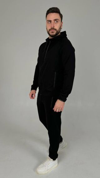Чоловічий спортивний костюм база чорний | Зображення 2