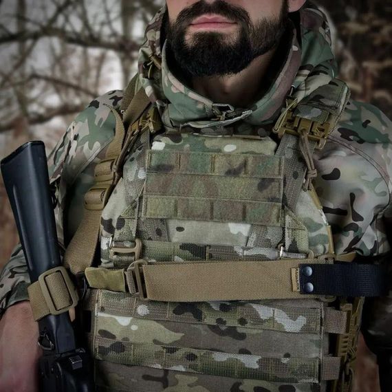 Ремінь  одно/двоточковий для АК, AR   карабіном H&K та за звуження прикладу койот | Зображення 2