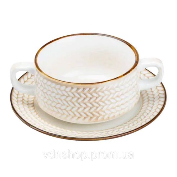 Тарілка для супу глибока 300 мл із блюдцем HP23388 | Зображення 1