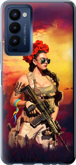 Чехол на Tecno Camon 18 CH6n Украинка с оружием "5316u-2524-17620"