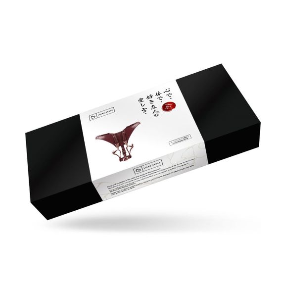 Кожаные трусики для вибратора Liebe Seele Wine Red Forced Orgasm Strop, полностью регулируемые Sex Aura | Зображення 7