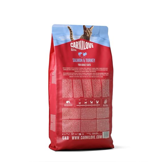 Сухий корм з лососем та індичкою для котів Carnilove Active Salmon & Turkey, 6 кг | Зображення 1