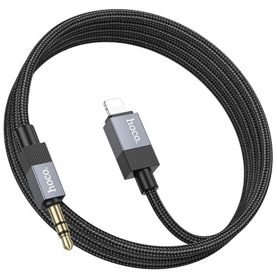 Аудіо кабель Aux Hoco UPA32A Clever digital (Lightning to AUX 3.5mm) (1m) Black | Зображення 3