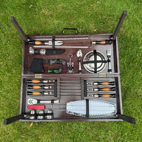 Подарочный набор для пикника GRILL MASTER ручной работы (шампура и аксессуары). | Зображення 9