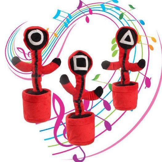 Интерактивная детская игрушка танцующий кактус Игра в кальмара поет танцует светится HQ-928 на аккумуляторе | Зображення 1