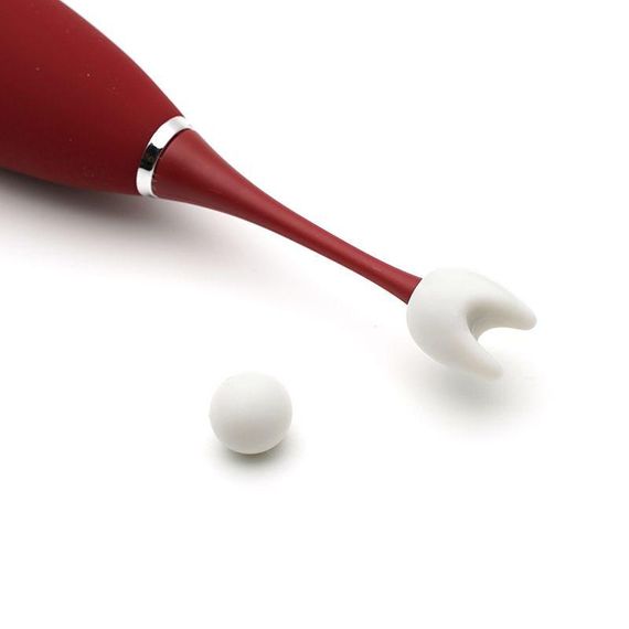 Клиторальный вибратор KISTOY C-King Red, с двумя доп. насадками, мощная точечная стимуляция sexstyle | Зображення 4