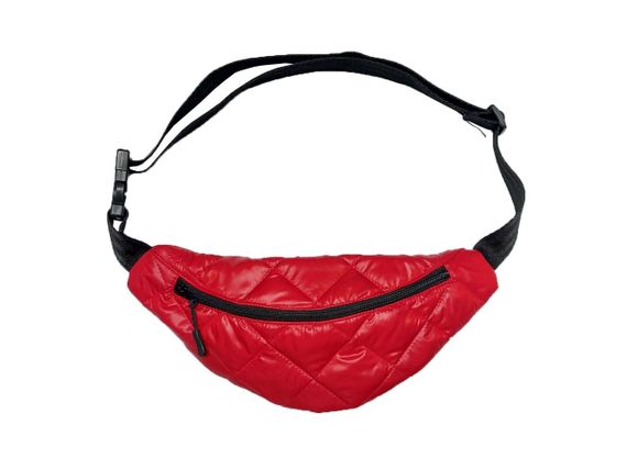 Сумка поясная бананка 4Profi стеганая  с одним отделением красная 28442