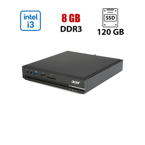 Неттоп Acer Veriton N4630G USFF / Intel Core i3-4160 (2 (4) ядра по 3.6 GHz) / 8 GB DDR3 / 120 GB SSD / Intel HD Graphics 4400 б/в