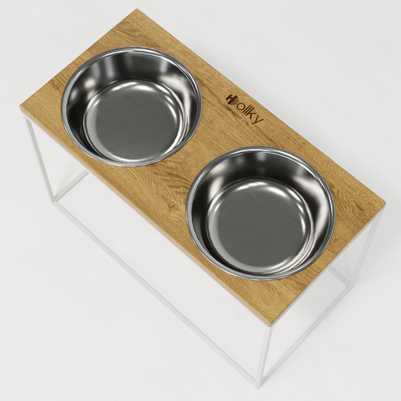Миски на підставці для дуже великих собак Hollky Base XXL40 (2 × 2,8 л) BXXL40-643240-WHNT | Зображення 2