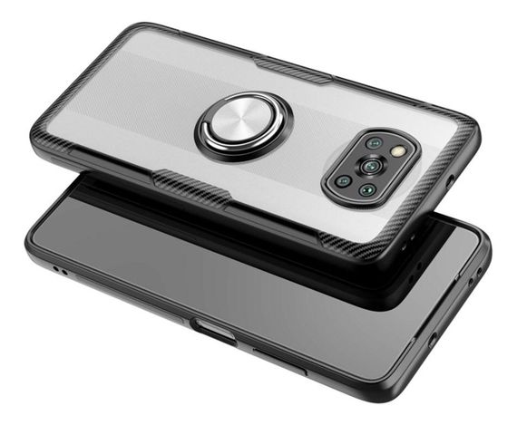 Чохол-бампер Primolux Ring Magnetic Stand для смартфона Xiaomi Poco X3 NFC - Black | Зображення 1