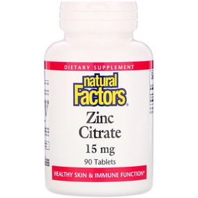 Микроэлемент Цинк Natural Factors Zinc Citrate 15 mg 90 Tabs NFS-01678