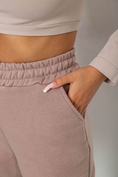 Спортивные штаны женские на флисе  -уценка, цвет мокко, 238R57013-U | Зображення 4