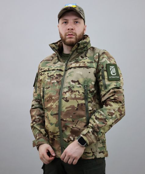 Куртка softshell Ultimatum Patrol Мультикам, Демісезонна тактична армійська куртка софтшелл ЗСУ 60-62
