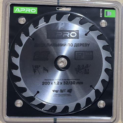 Диск пильный по дереву 200х32(30)х24Т APRO