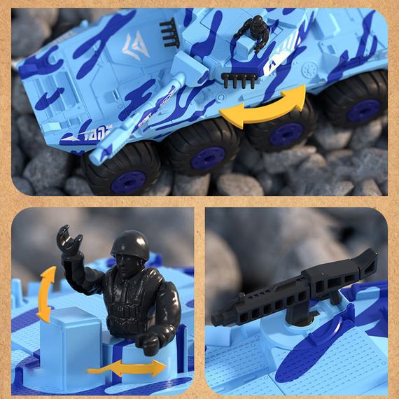 Бронетранспортер-амфібія на радіокеруванні SCHE Y1802 Blue — міць та прохідність на суші й воді | Зображення 7