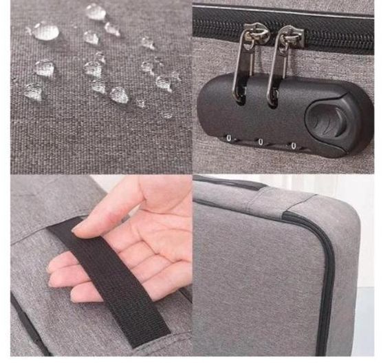 Органайзер-папка для документів із кодовим замком Сіра з кріплення на валізу водонепроникна | Зображення 5