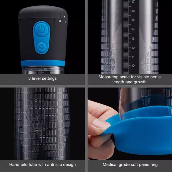 Автоматична вакуумна помпа Penis Pump підсилювач ерекції, тренажер. На батарейках (немає в комплекті). sexstyle | Зображення 4