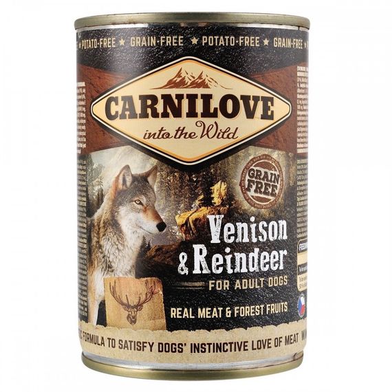 Вологий корм з північним оленем для собак Carnilove Dog Adult Venison and Reindeer, 400 гр