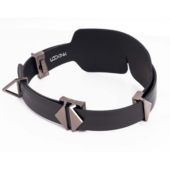 Маска на очі LOCKINK Blindfold Kit, чорна, натуральна шкіра, регульований обсяг | Зображення 2