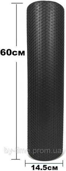 Масажний ролик EasyFit Foam Roller 60 см Чорний