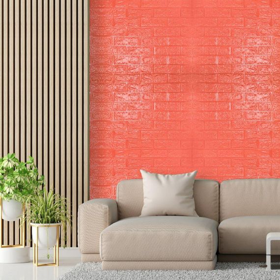 Самоклеюча 3D панель помаранчева 700х770х3мм (007-3) SW-00001363 | Зображення 3