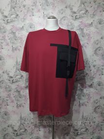 Футболка чоловіча трикотажна бордовий oversize унісекс 36