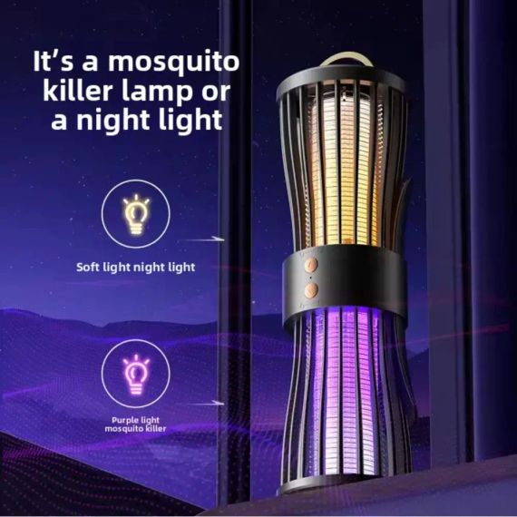 Безшумна лампа-пастка для комарів, нічник, зарядка через USB, LY-936 | Зображення 4