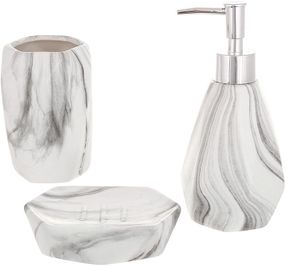 Аксесуари для ванної кімнати Сірий мармур 3 предмети ceramic