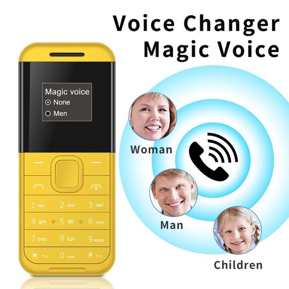 Міні мобільний телефон AIEK BM222 2SIM Жовтий (код: SKU-2163800599) | Зображення 3