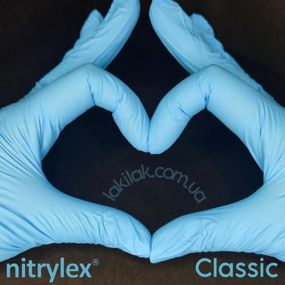 Перчатки нитриловые Nitrylex размер XS Classic 3,4гр (голубые) 1 пара