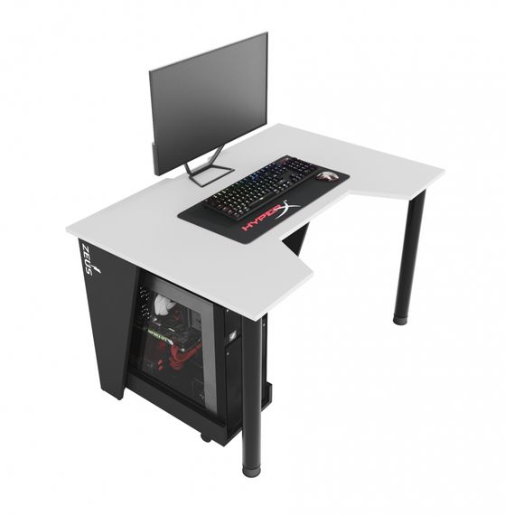 Стол геймерский ZEUS GAMER-1 белыйчерный | Зображення 3