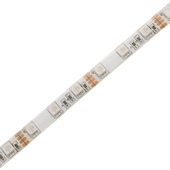 Цветная LED лента влагозащищенная 12V 14.4W 5050 WHITE PCB RGB IP65 1m (BY-009/60) | Зображення 1