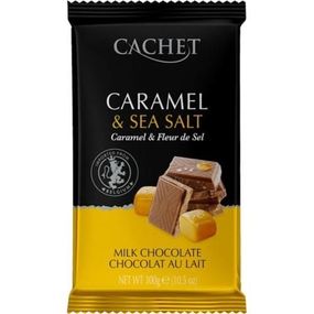Молочний шоколад cachet з карамеллю і морською сіллю Caramel & Sea Salt, 300 г, Бельгія