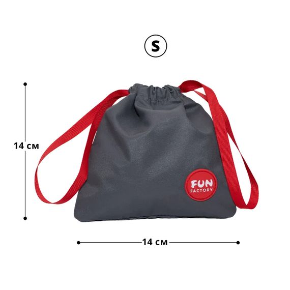 Сумка для секс-іграшок Fun Factory TOYBAG, S, сіра, кисет, 14x14 см | Зображення 1