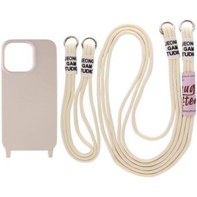 Чохол накладка TPU з ремінцем Two straps California для Apple iPhone 13, Бежевий / Antigue White