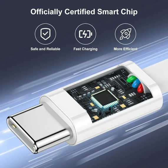 USB-кабель Type-C to Type-C 100W швидке заряджання 1 метр білий | Зображення 3